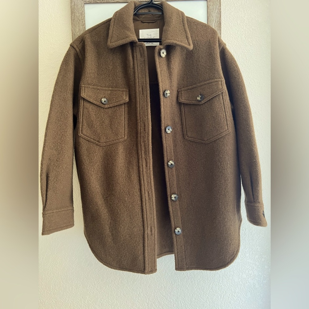 Aritzia Wilfred Free The Ganna Shirt Jacket Rustical Brown Medium